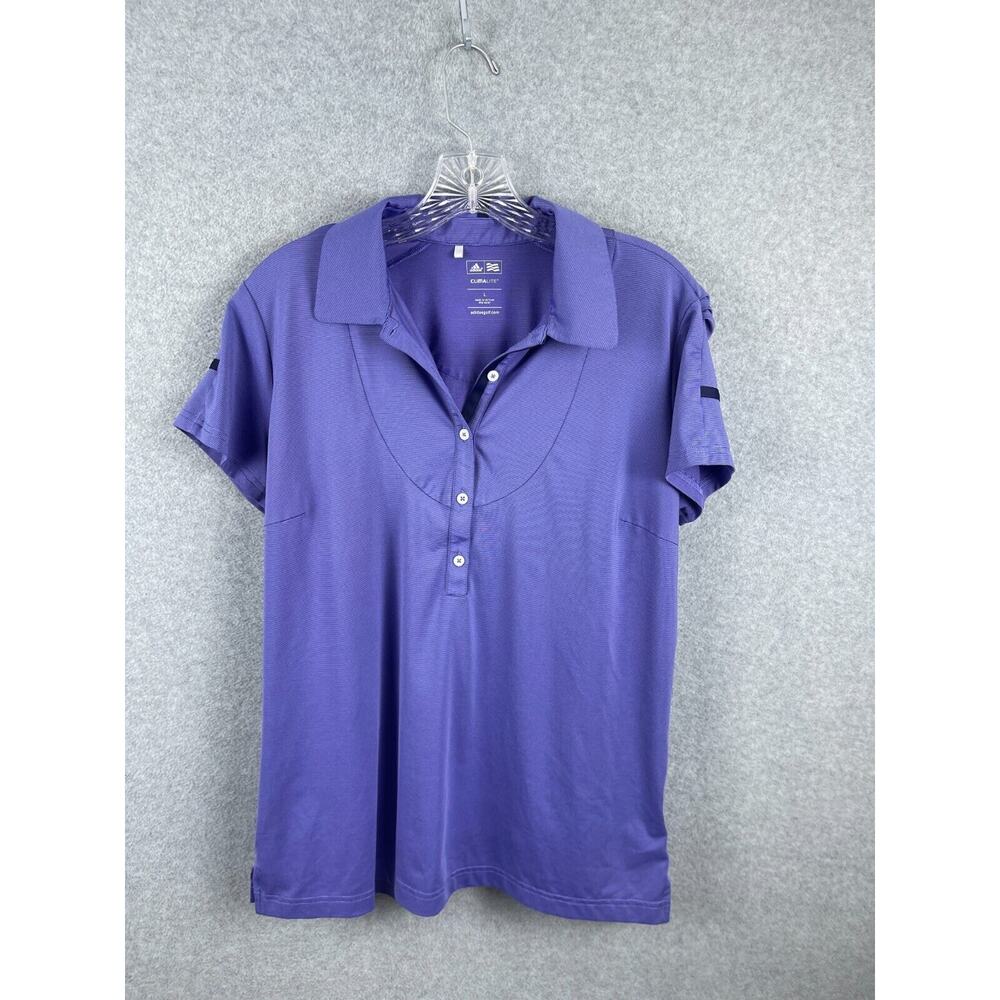 Adidas Golf Climalite Top Women's‎ Large Purple Henley Collared Polo Shirt